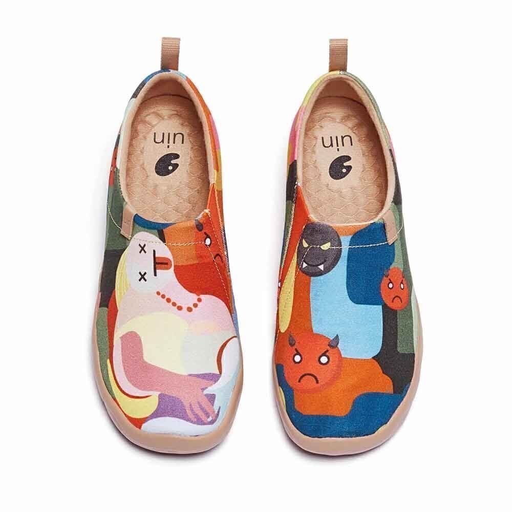 UIN Women's Slip On Loafers Canvas Lightweight Flats Sneakers (The Dream)